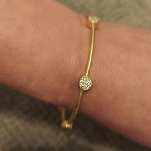 Julie Vos Milano Luxe Bangle - iridescent clear crystal